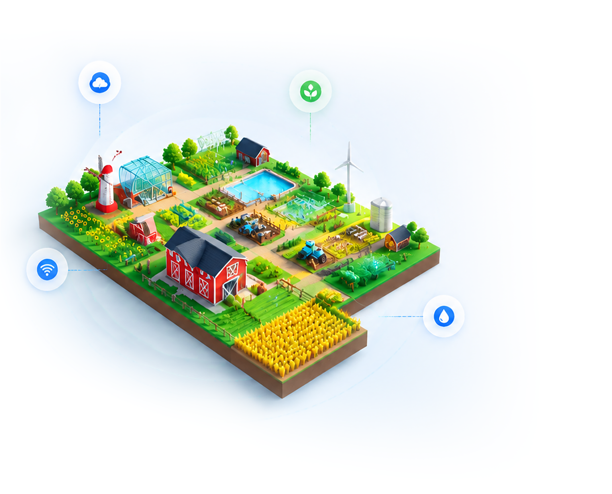 Isometric smart agriculture illustration