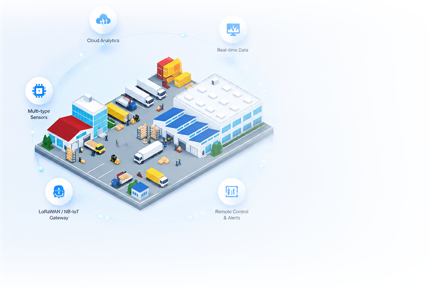 Isometric smart factory illustration