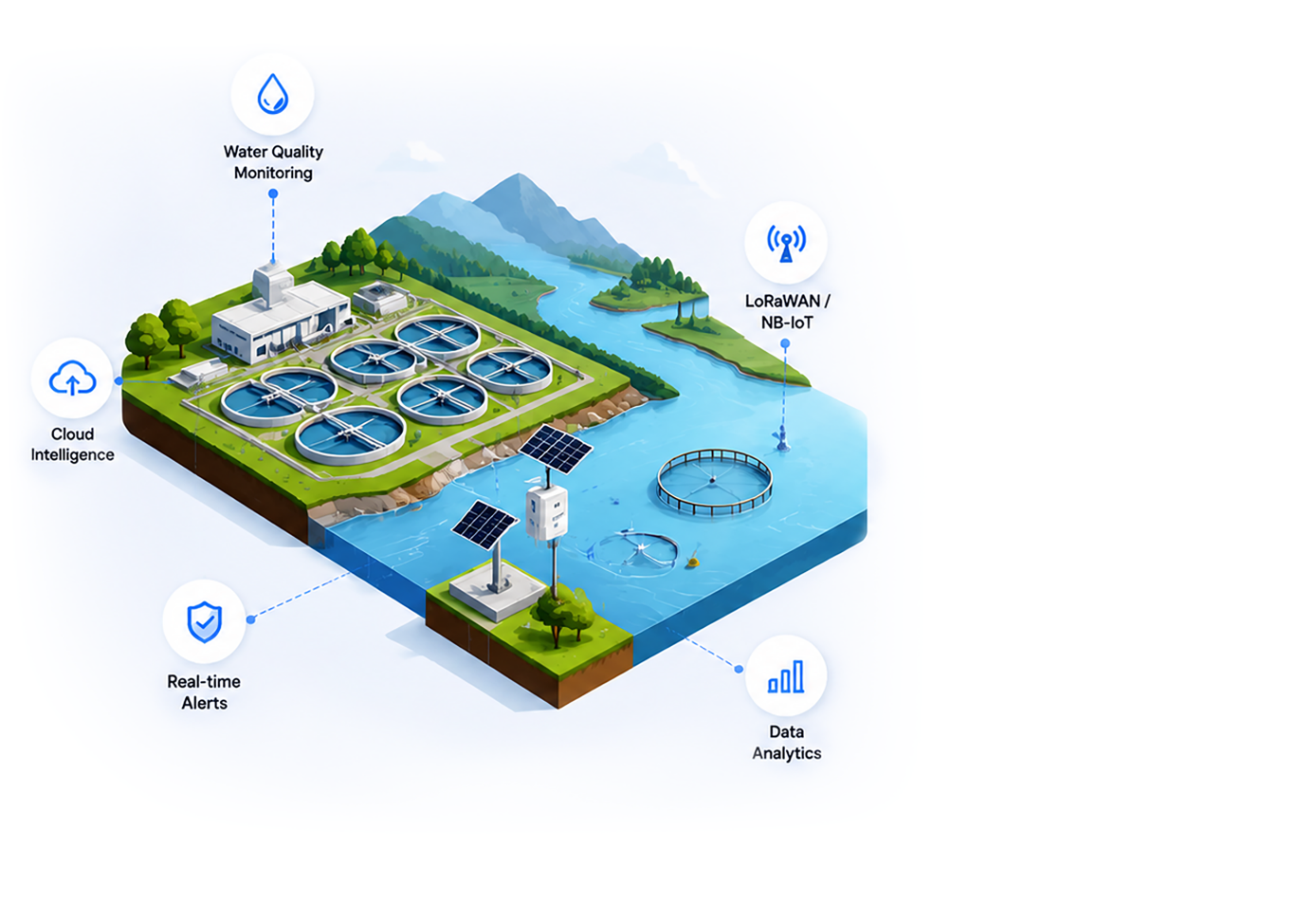 Wastewater treatment and reservoir monitoring