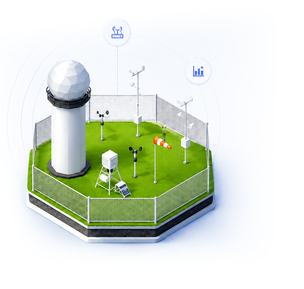 Isometric weather station illustration